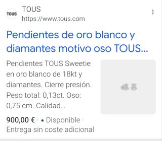 Pendientes Tous oro blanco 18kt con brillantes oso
