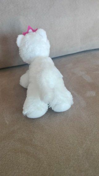Peluche gato blanco con corona rosa
