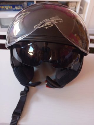 Casco Moto Talla S Negro con Visera