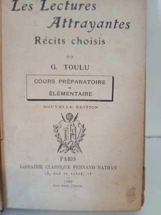 Lecturas Atractivas - Libro Francés 1909