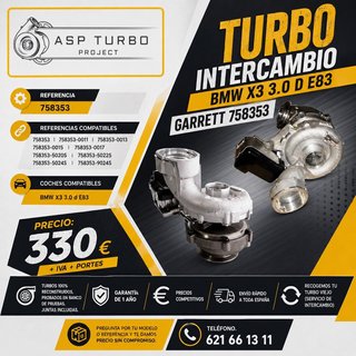 TURBO INTERCAMBIO BMW X3 3.0 D E83 GARRETT 758353