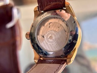 Reloj Cartier Automático Dorado Correa Marrón