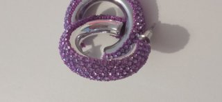 Pendientes aro lilas y plateados