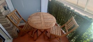 Mesa y sillas de terraza plegables