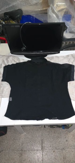 Camicia donna nera con dettagli in pizzo