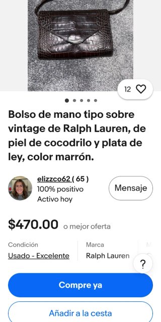 Bolso vintage piel cocodrilo Rhalp Lauren