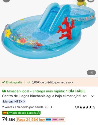 Piscina hinchable INTEX agua bajo el mar