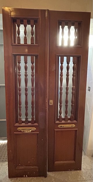 Puerta doble madera maciza