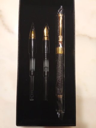Set penne eleganti oro e nero