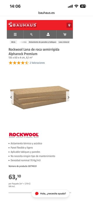 Rockwool Alpharock Premiu Lana de Roca