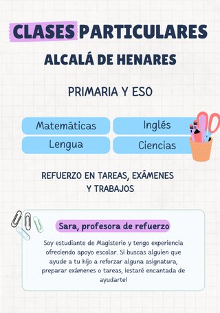 Clases particulares en Alcalá de Henares.