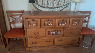 Muebles de salón rústico de madera. - Sofas 3 +2