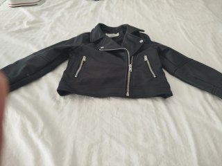 Chaqueta Polipiel Estilo Biker Negra
