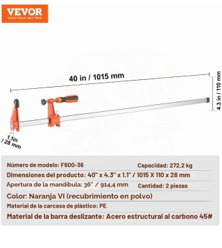 2x VEVOR Abrazaderas Liberación Rápida