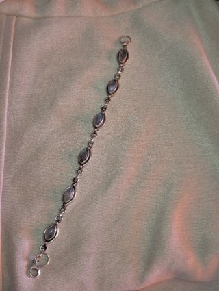 Pulsera Plata Ley 925 con Piedra lunar