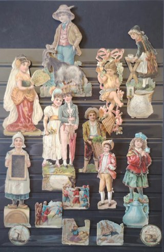 Cromos troquelados victorianos antiguos