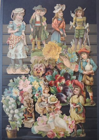 Cromos troquelados victorianos antiguos