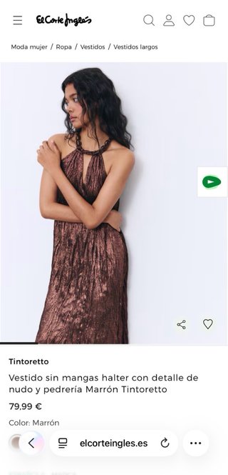 Vestido Tintoretto Marrón Halter