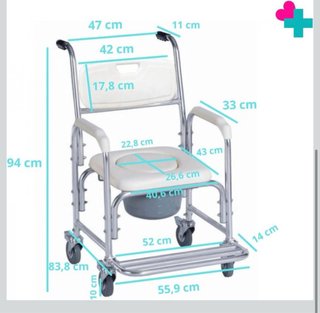 Silla de ducha para mayores con ruedas