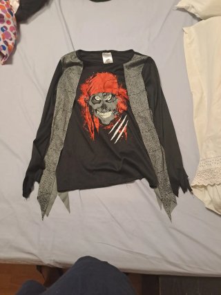Camiseta Halloween Calavera Pirata 8-10 años