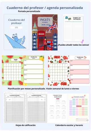 Cuaderno del profesor/ agenda personalizada.