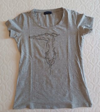 T-shirt Trussardi grigia con strass