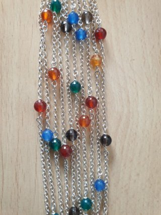 Pulsera Plata 925 con Cuentas Multicolor