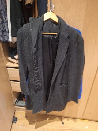 Abrigo Massimo Dutti Gris Largo