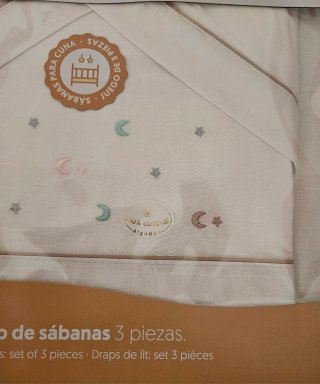 Lote cuna de viaje + sábanas + colchón