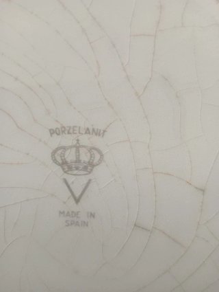 Set di stoviglie vintage Porcelanit blu e bianco
