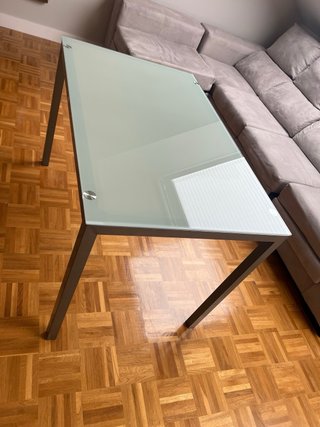 Mesa de cocina cristal y metal