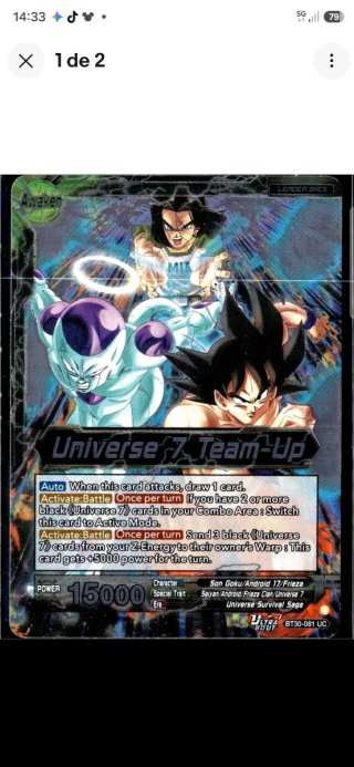 Carta Dragon Ball Super Universe 7 Team-Up