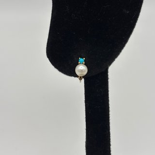 Pendientes Oro 18kt Perla y Turquesa