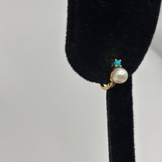 Pendientes Oro 18kt Perla y Turquesa