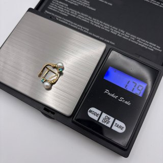 Pendientes Oro 18kt Perla y Turquesa