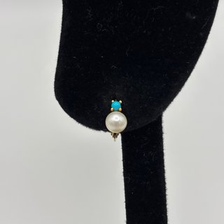 Pendientes Oro 18kt Perla y Turquesa
