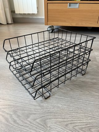 Organizador de escritorio metálico negro