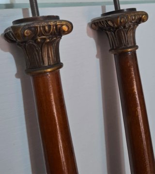 Coppia colonnelli legno e ottone