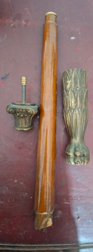 Coppia colonnelli legno e ottone