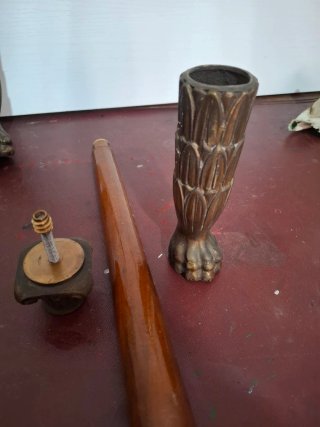 Coppia colonnelli legno e ottone