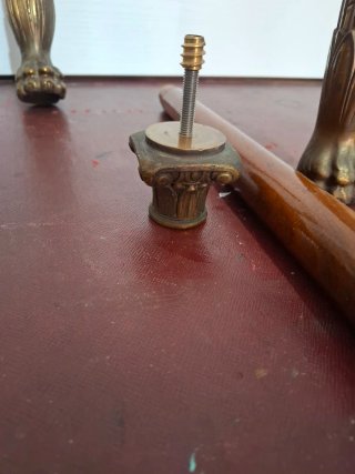 Coppia colonnelli legno e ottone