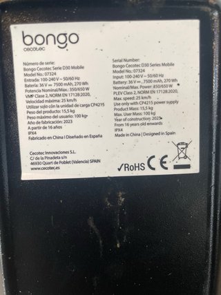 Patinete Eléctrico Cecotec Bongo Serie D30