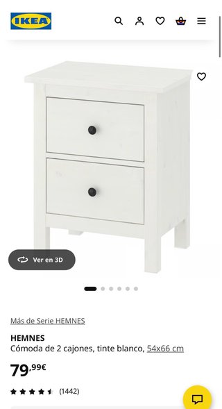 Mesita de Noche Hemnes Ikea