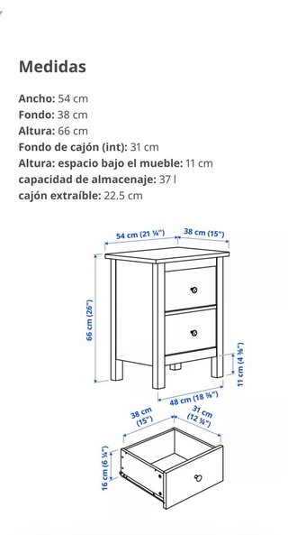 Mesita de Noche Hemnes Ikea