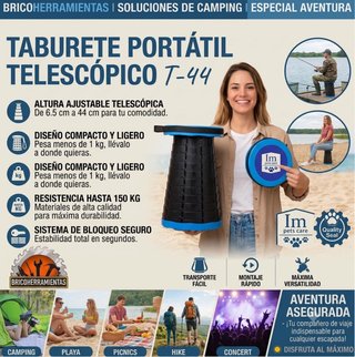 Taburete Portátil Telescópico