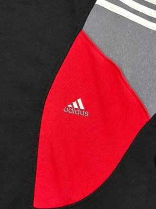 Sudadera Adidas vintage colorblock negro rojo L