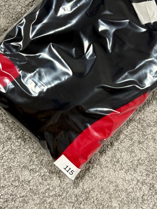 Sudadera Adidas vintage colorblock negro rojo L