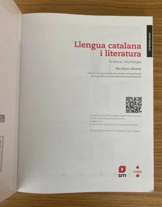 Llengua catalana i literatura, 1r Batxillerat