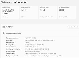 Hp Probook 650 G1 Core I5 2,4GHz + 8GB + 240GB SSD
