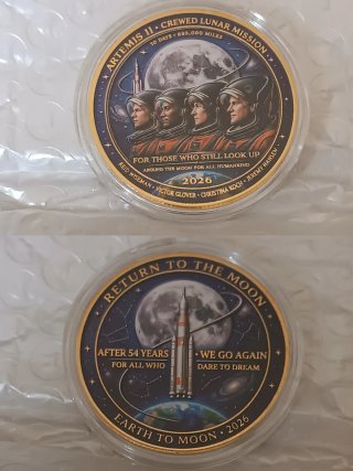 Monedas Artemis II y Return to the Moon 2026